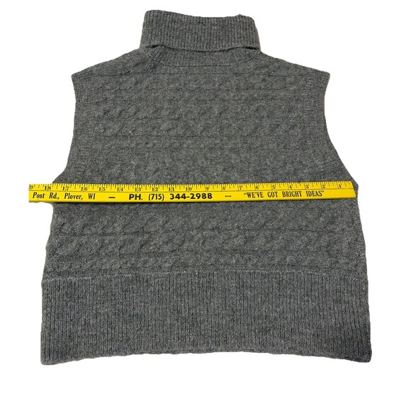 Old Navy Women Medium Gray Cable Knit Turtleneck Sweater Vest Minimalist Peppy - Picture 5 of 11